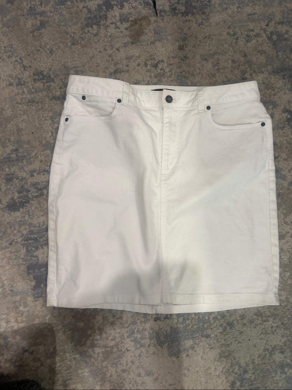 Talbots White Denim Mini Skirt with Front Pockets
